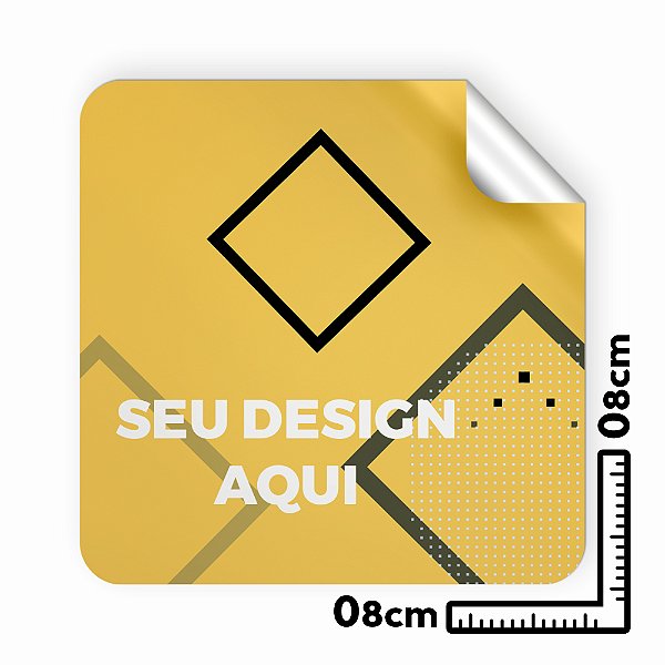 ADESIVO QUADRADO 8X8 PERSONALIZADO