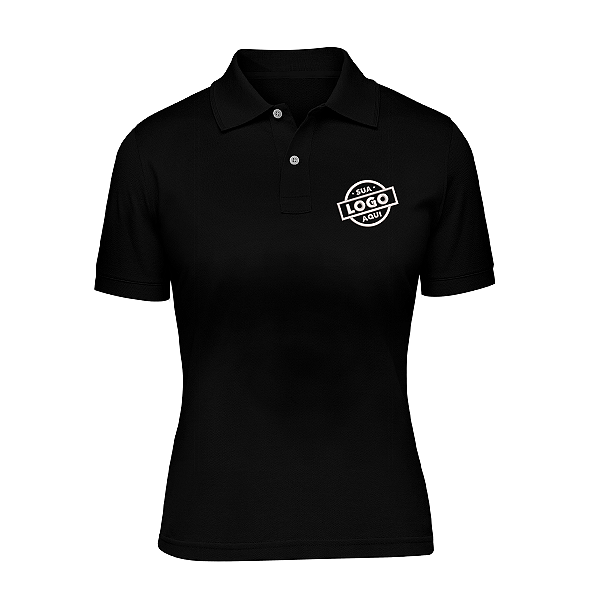 Baby Look Piquet com Logo no Peito