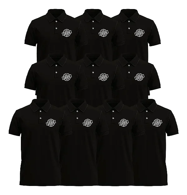 Kit 30 Camisas Polo Piquet com Logo no Peito