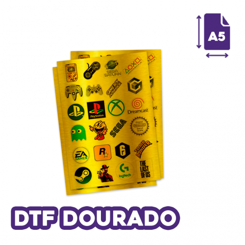 DTF U.V Dourado - A5 14x20 cm
