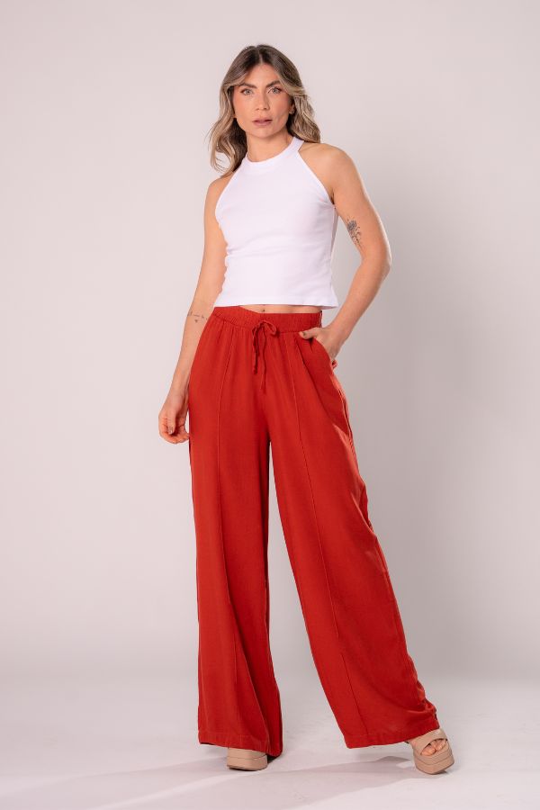 Calça Feminina Viscose Elástico Na Cintura