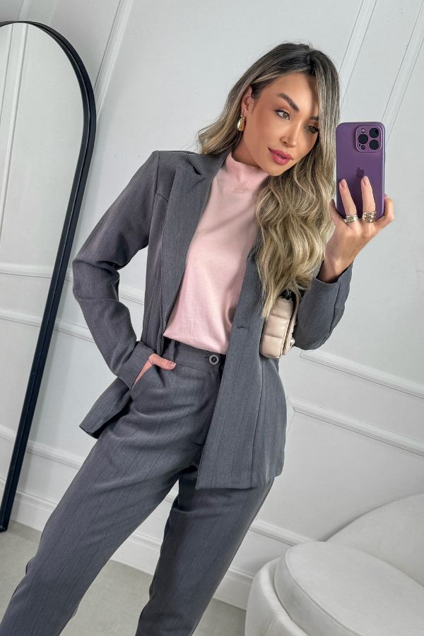 Blazer Feminina Alfaiataria Spam Elastano