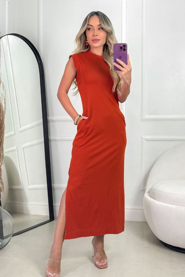 Vestido Feminino Muscle Longo Malha Premium Menegotti