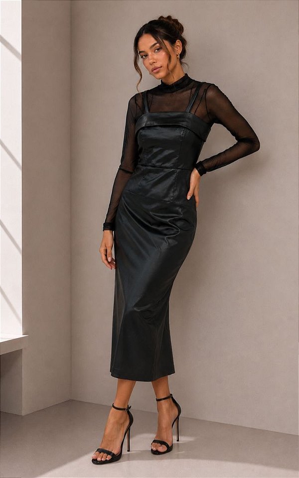 Vestido Feminino Bengaline Resinado