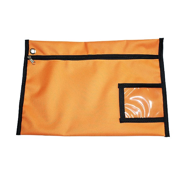 MALOTE PARA DOCUMENTOS PRODUZIDO EM NYLON 26 X 38 CM - LARANJA