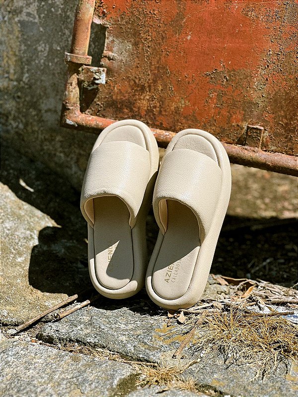 Flatform Barcelona | slide couro off white