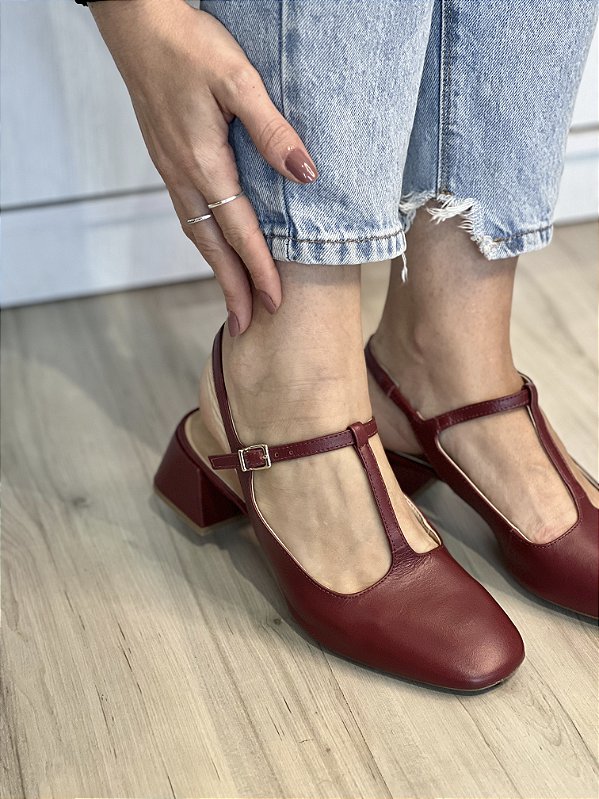 Sapato Ariane | couro vinho