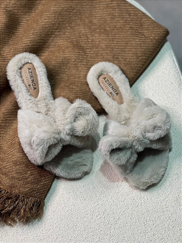 Pantufa Kiki | laço cinza