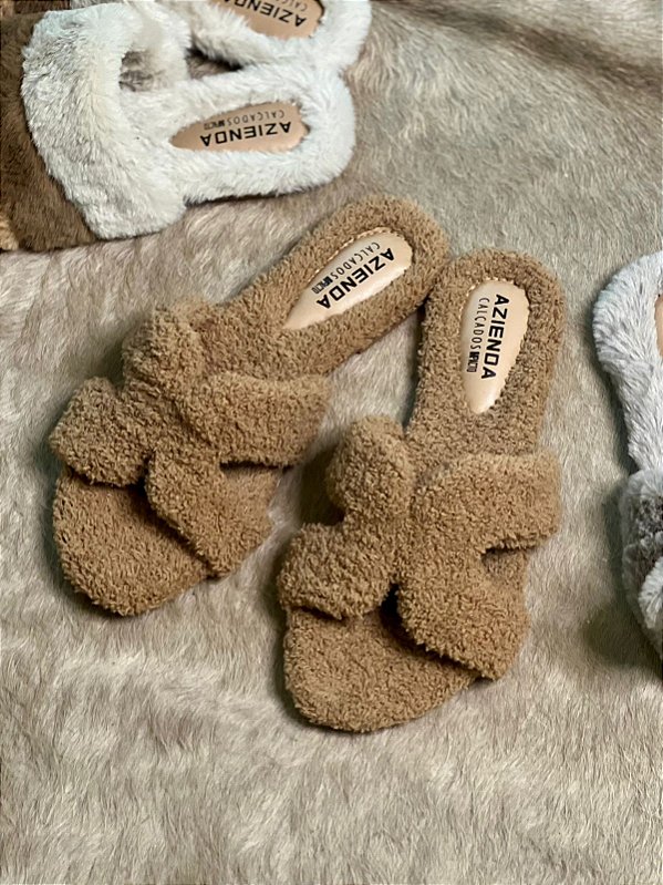 Pantufa Lara | Teddy bege