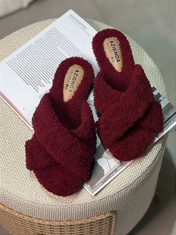 Pantufa Lis | Teddy bordo