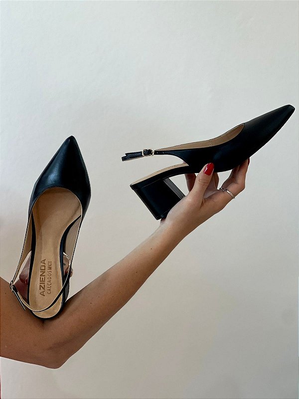 Scarpin Odette | Couro Preto
