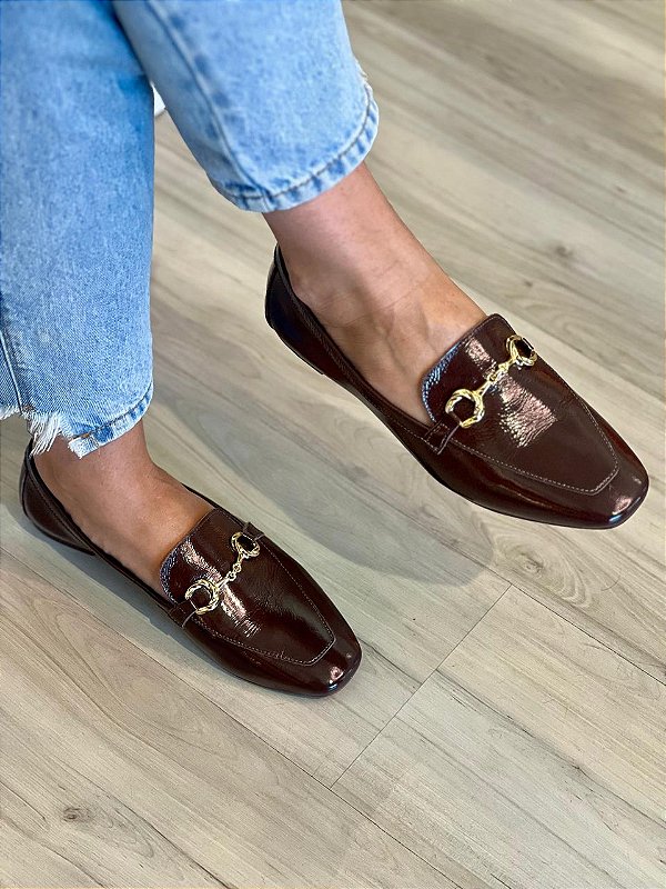 Mocassim Versalhes | couro marrom