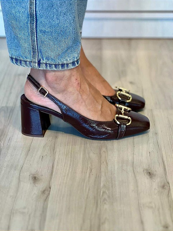 Salto Selena | Couro Verniz