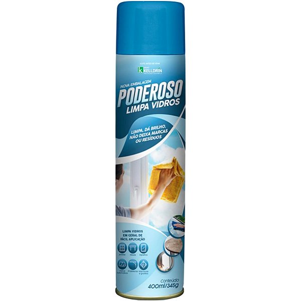 Poderoso Limpa Vidros Aerosol 400ml - Kelldrin