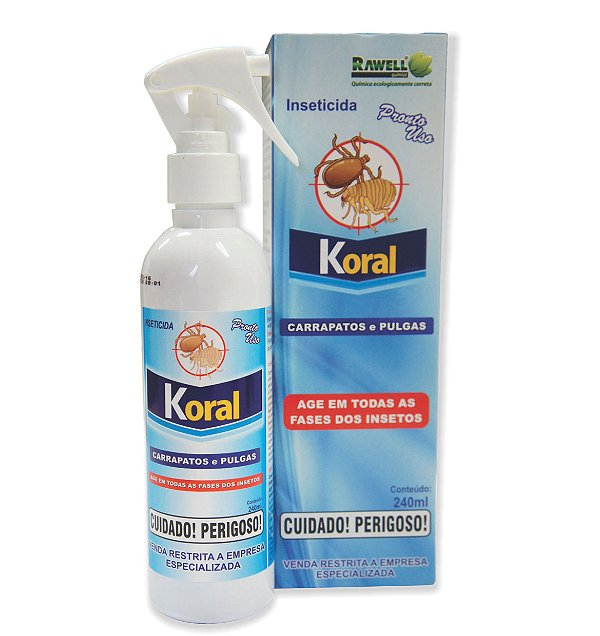 Koral Carrapatos e Pulgas PU 240ml - Rawell Química