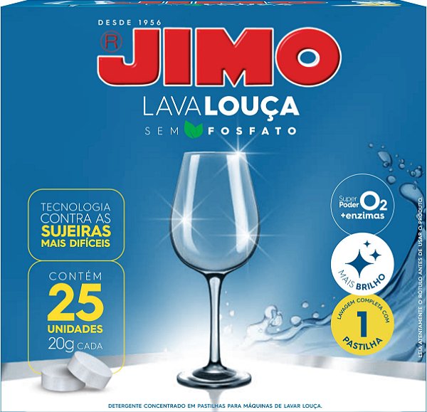 Lava-Louça Sem Fosfato 25x20g - JIMO