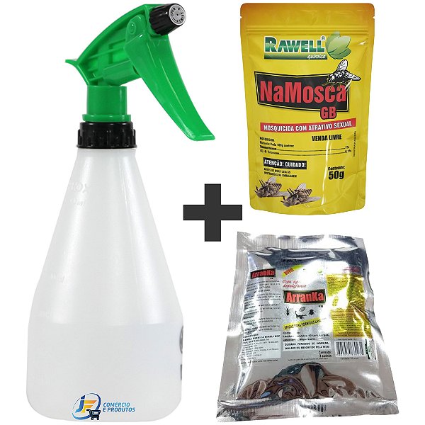 Kit 1un Arranka PM 30g + 1un NaMosca GB 50g + 1un Pulverizador Manual Practical 500ml