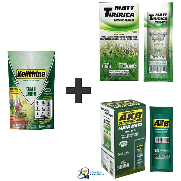 Kit 1un Matt Tiririca 8x10ml + 1un AKB 5x10ml + 1un Kellthine Casa e Jardim 5x5g