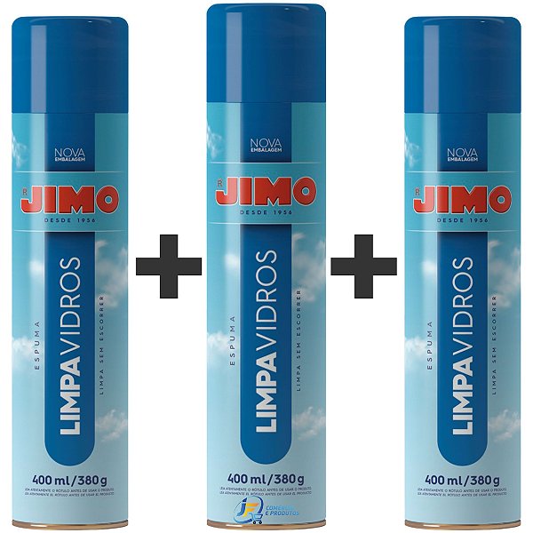 KIT 3 Limpa-Vidros Aerossol 400ml/380g - JIMO