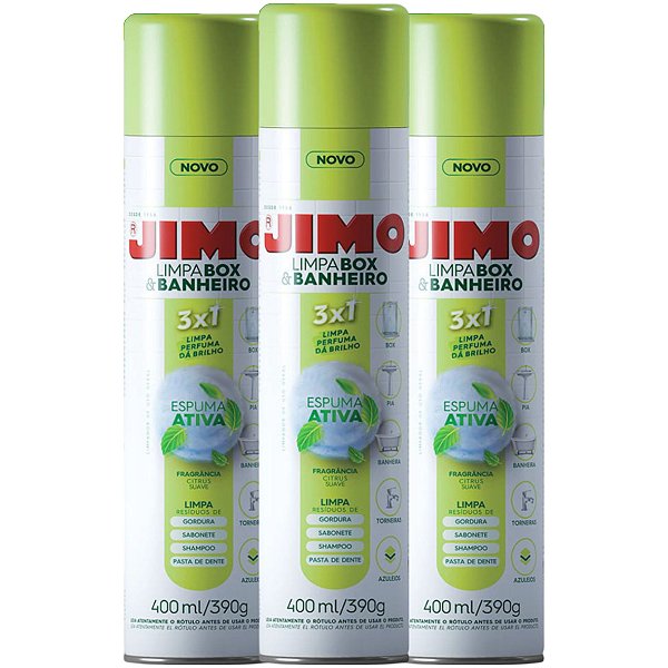KIT 3 Limpa Box e Banheiro Aerossol 400ml/390g - JIMO