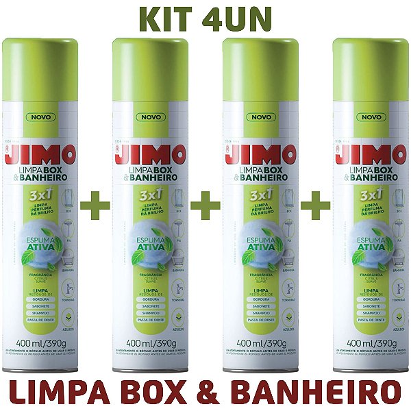 KIT 4 Limpa Box e Banheiro Aerossol 400ml/390g - JIMO
