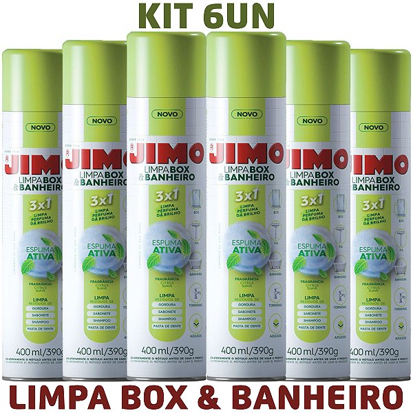 KIT 6 Limpa Box e Banheiro Aerossol 400ml/390g - JIMO