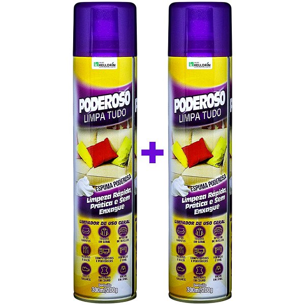 KIT 2 Poderoso Limpa Tudo Espuma Aerossol 300ml/200g - Kelldrin