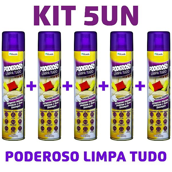 KIT 5 Poderoso Limpa Tudo Espuma Aerossol 300ml/200g - Kelldrin