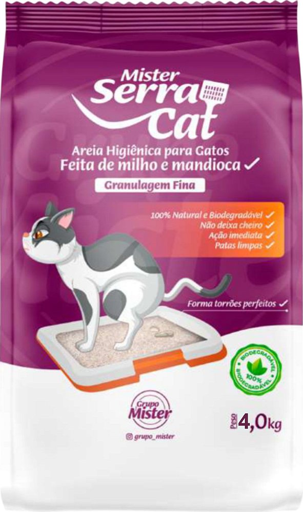 Areia Para Gatos Fina 4kg - Mister Serracat
