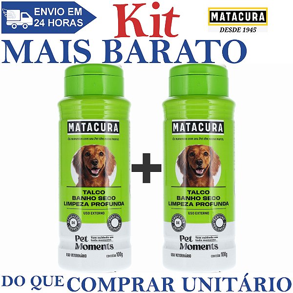KIT 2 Talco Banho Seco Limpeza Profunda 100g - Matacura