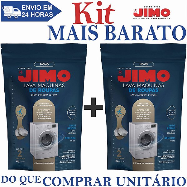 KIT 2 Lava Máquinas de Roupas 2x20g - JIMO