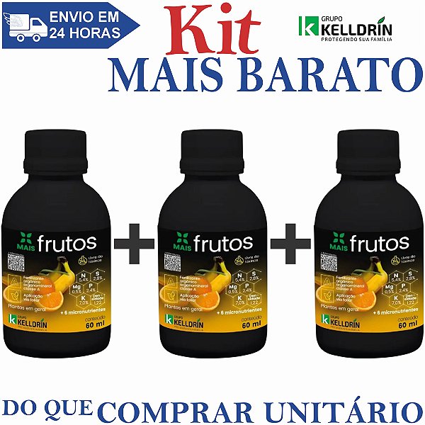 KIT 3 Mais Frutos Concentrado 60ml - Kelldrin