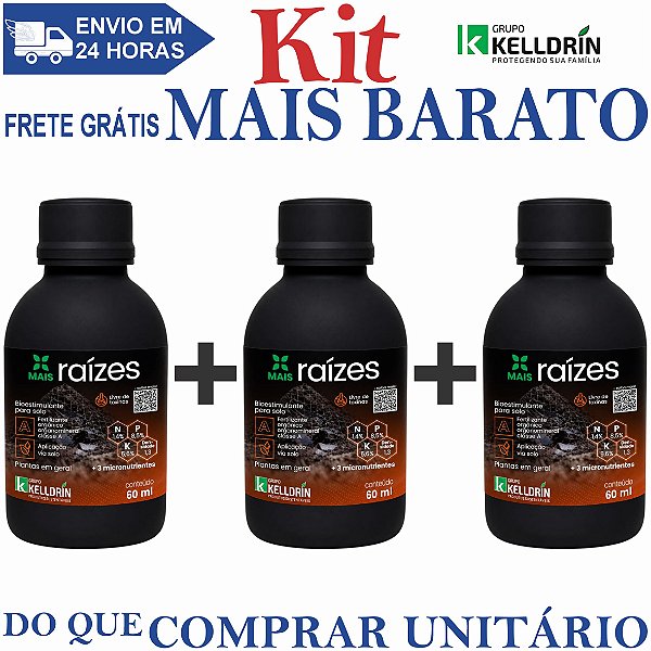 KIT 3 Mais Raizes Concentrado 60ml - Kelldrin