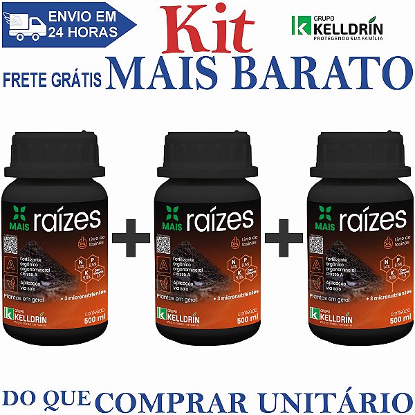 KIT 3 Mais Raizes Concentrado 500ml - Kelldrin