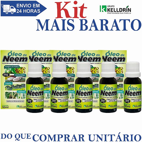 KIT 5 Óleo de Neem 10ml - Kelldrin