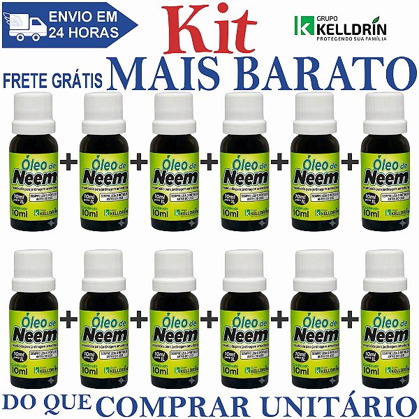KIT 12 Óleo de Neem 10ml - Kelldrin