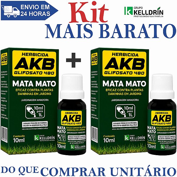 KIT 2 AKB 480 Herbicida Glifosato 10ml - Kelldrin