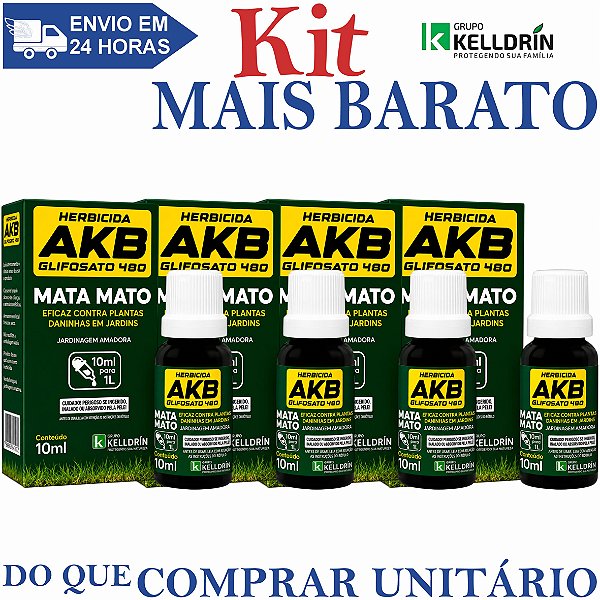 KIT 4 AKB 480 Herbicida Glifosato 10ml - Kelldrin