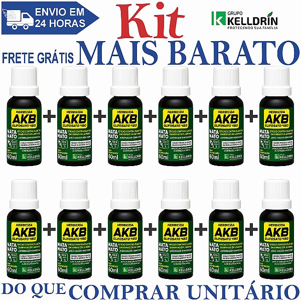 KIT 12 AKB 480 Herbicida Glifosato 10ml - Kelldrin