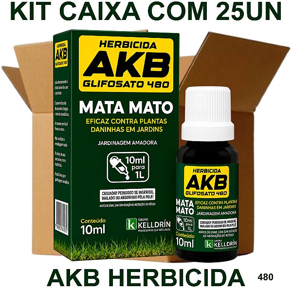 KIT 25 AKB 480 Herbicida Glifosato 10ml - Kelldrin