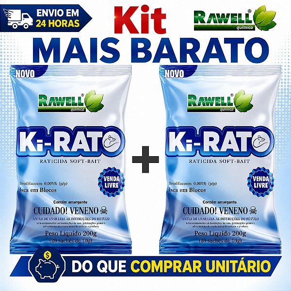 KIT 2 Ki-Rato Soft Bait 200g - Rawell Química