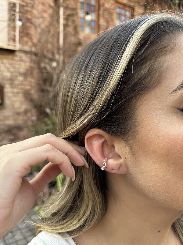 Piercing fake corrente • folheado a prata