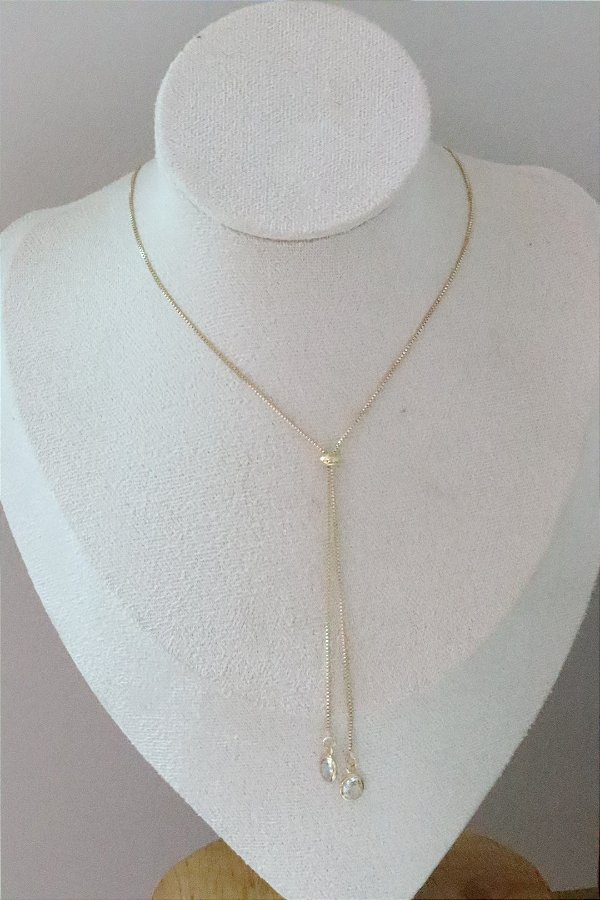 Gravata cristal • folheado a ouro