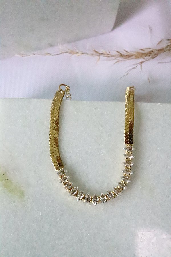 Pulseira navete • folheado a ouro