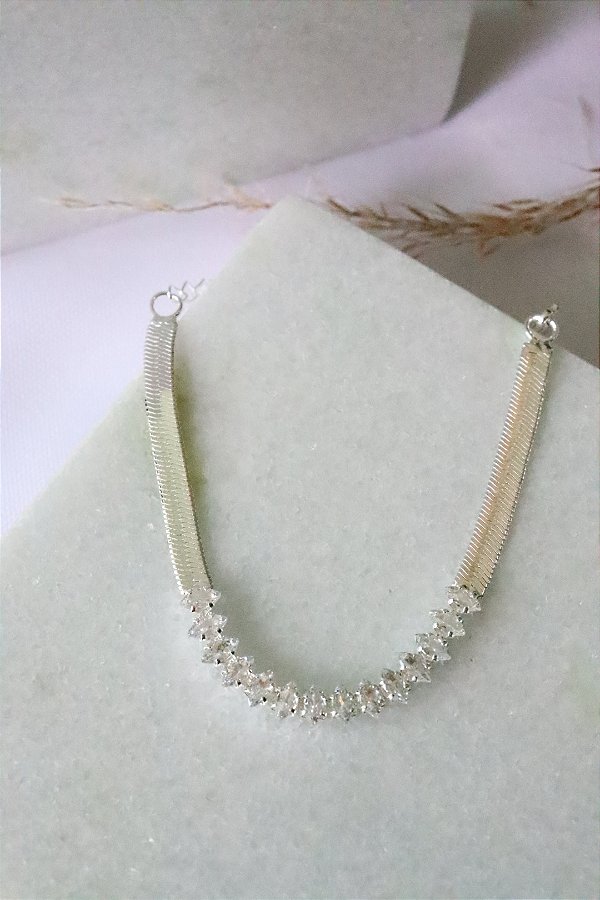 Pulseira navete • folheado a prata