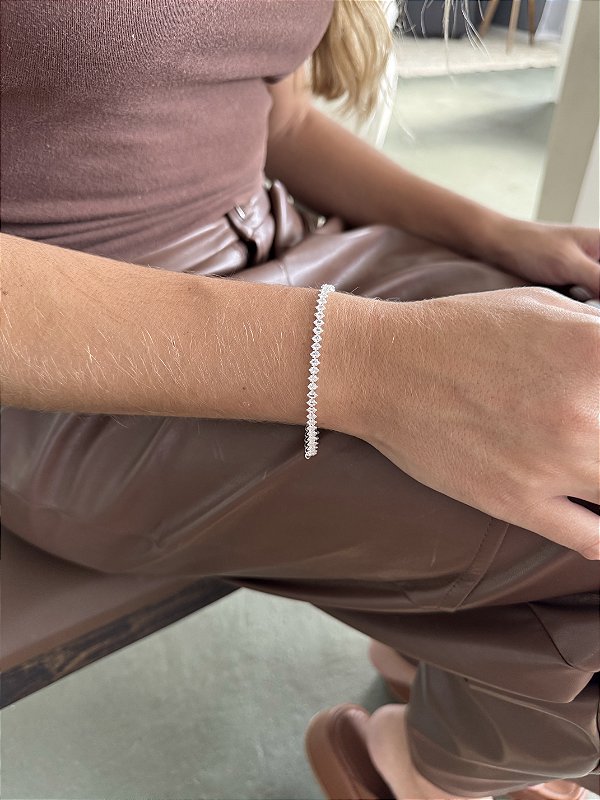 Pulseira navete • folheado a prata