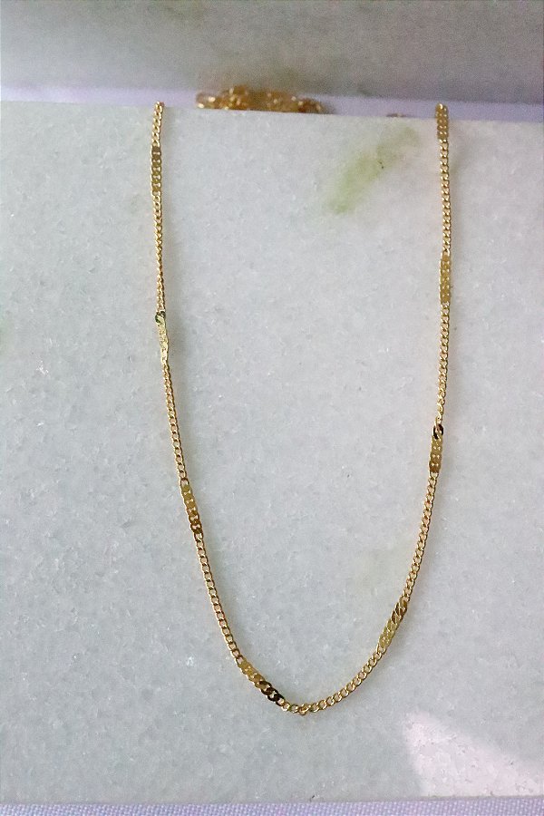 Choker palito amassado • folheado a ouro