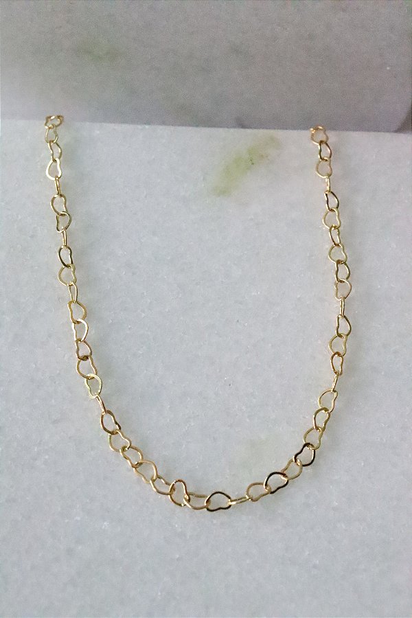 Choker elo coração • folheado a ouro