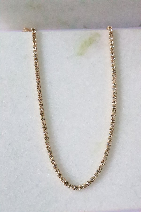 Choker strass • folheado a ouro