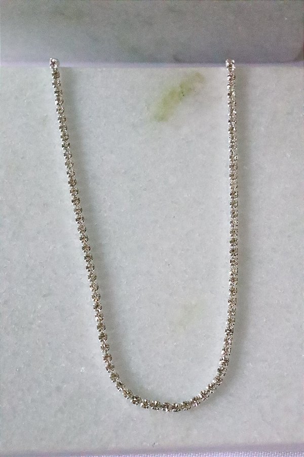 Choker strass • folheado a prata